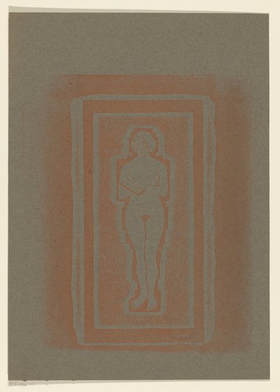 Nackt mit Buch oder Steinplatte in der Hand von Samuel Jessurun de Mesquita (signed by artist)