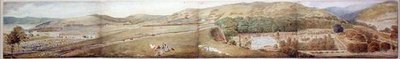 Skizze für ein Panorama - Die Stadt Largs, Ayrshire, Juli 1856 von Samuel Parlber