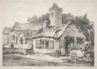 Eine Reihe alter Gebäude und ländlicher Hütten im Norden Englands: Ayton von Samuel Prout