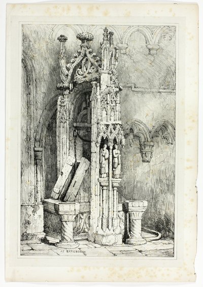 In Regensburg, aus Faksimiles von Skizzen aus Flandern und Deutschland von Samuel Prout