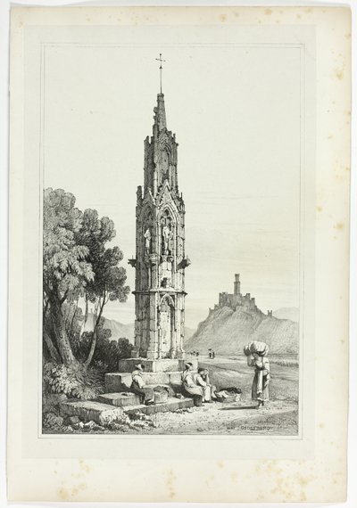 In der Nähe von Godesberg, aus Faksimiles von Skizzen in Flandern und Deutschland von Samuel Prout