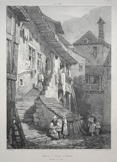 Ruinen der Abtei von Baume. Innenhof von Samuel Prout