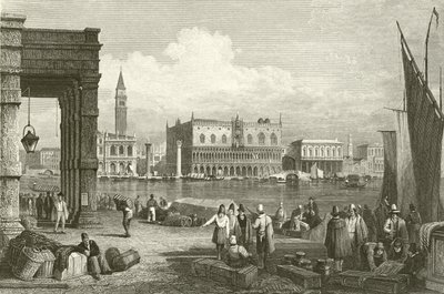 Der Große Kanal und der Dogenpalast, Venedig von Samuel Prout