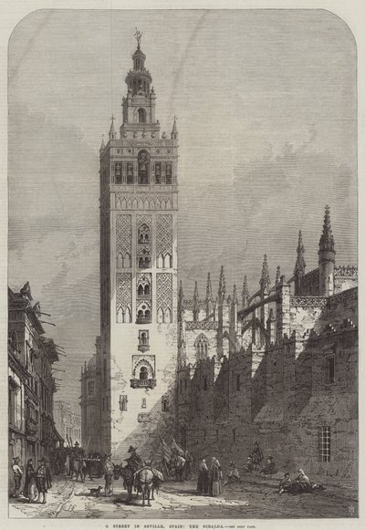 Eine Straße in Sevilla, Spanien, die Giralda von Samuel Read