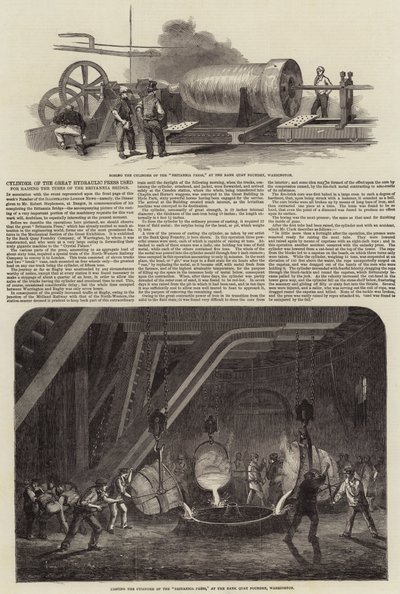Zylinder der großen hydraulischen Presse, die zum Heben der Röhren der Britannia-Brücke verwendet wurde von Samuel Read