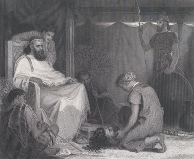 David vor Saul gebracht, aus The Art Journal, gegenüber S. 100, April 1871 von Samuel S. Smith