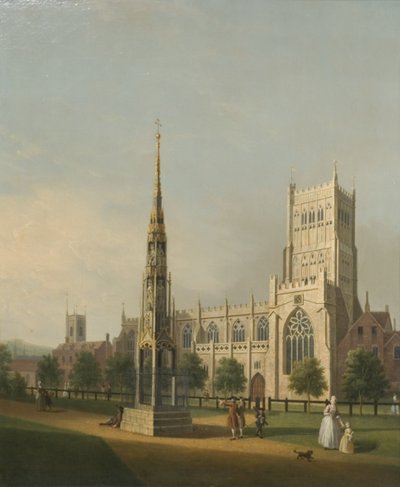 Ansicht des Bristol High Cross und der Kathedrale, um 1750 von Samuel Scott