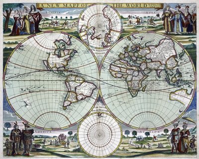 Eine neue Weltkarte, um 1702 von Samuel Thornton