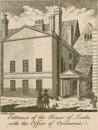 Eingang des House of Lords mit dem Office of Ordinance, Westminster von Samuel Wale