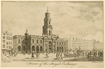 Vorderseite der Royal Exchange, London von Samuel Wale