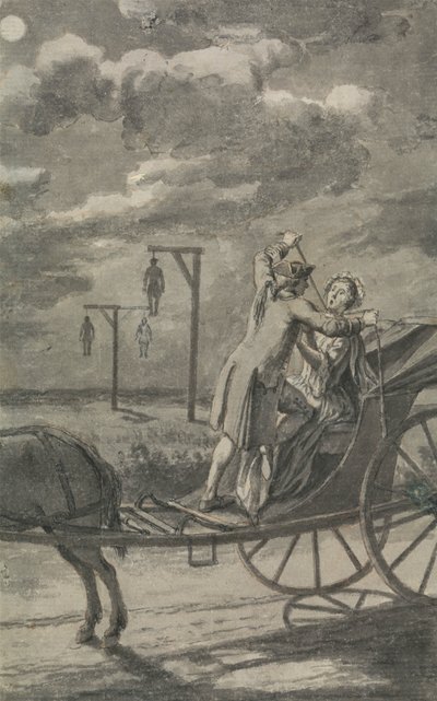 Mord im Wagen (Wahrscheinlich ein Entwurf für The Tyburn Chronicle) von Samuel Wale