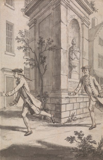 Die Verfolgung (Wahrscheinlich ein Entwurf für The Tyburn Chronicle) von Samuel Wale
