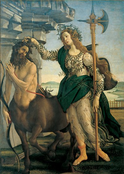 Pallas (Athena oder Minerva) und der Zentaur von Alessandro di Mariano dei Filipepi genannt Sandro Botticelli, um 1482 - Florenz, Uffizien von Sandro Botticelli