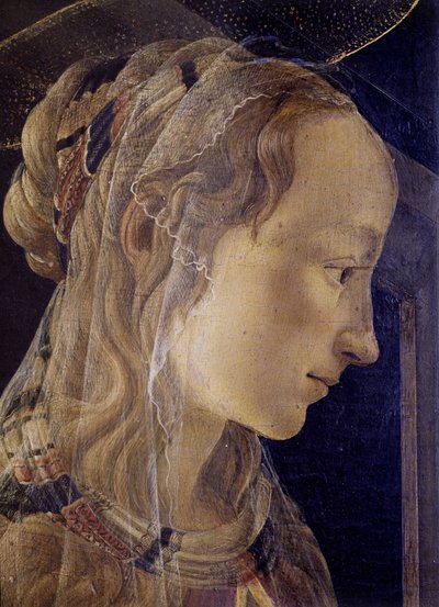 Retable de Saint-Ambroise (Saint Ambroise) oder Retable des Convers. Detail von der Heiligen Katharina von Alexandrien. Gemälde von Alessandro di Mariano dei Filipepi genannt Sandro Botticelli (1445-1510). Tempera auf Leinwand von Sandro Botticelli
