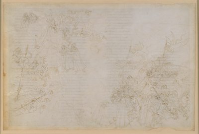 Die Göttliche Komödie, Inferno XXI. Vergil und Dante im achten Kreis der Hölle (Malebolge), 5. Bolgia: Bestrafung der Korrupten in öffentlichen Ämtern; Das Geleit durch die Teufel von Sandro Botticelli
