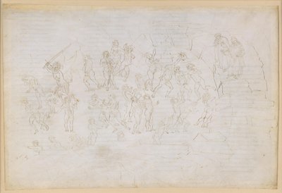 Die Göttliche Komödie, Inferno XXVIII. Vergil und Dante im achten Kreis der Hölle (Malebolge), 9. Bolgia: Bestrafung der Häretiker und Zwietrachtstifter; Begegnung mit Mohammed und Bertran de Born von Sandro Botticelli