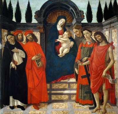Madonna und Kind mit Heiligen Pala del Trebbio, ca. 1490-1499 von Sandro Botticelli