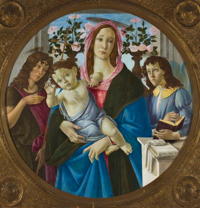 Madonna mit Kind, Johannes dem Täufer und Engel von Sandro Botticelli