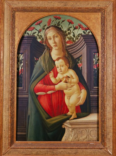 Die Madonna und das Kind in einer mit Rosen dekorierten Nische von Sandro Botticelli