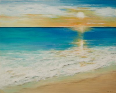 Meereslandschaft bei Sonnenuntergang von Sandy Iseli