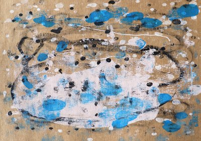 Blau-weiße abstrakte Spritzer von Santhosh ch