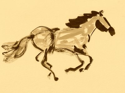 Galoppierendes Sepia-Pferd von Santhosh ch
