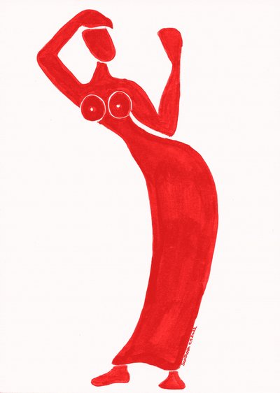 Rote tanzende Frau von Santhosh ch
