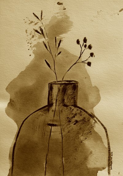 Sepia Botanische Vase von Santhosh ch