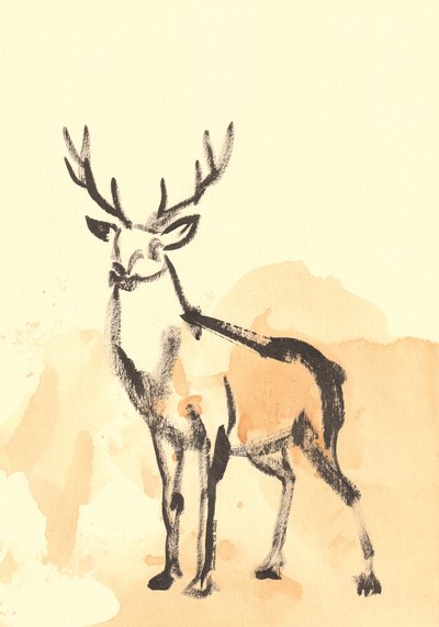 Aquarellhirsch von Santhosh ch