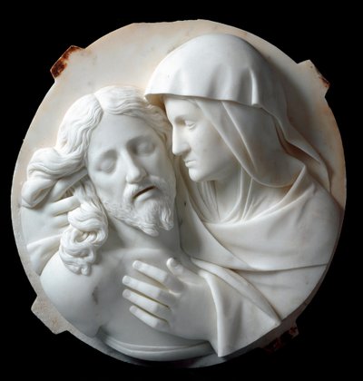 Pietà. Marmorskulptur von Santo Varni (1807-1885) 1863-1870. Aus der Sammlung von Prinz Odon di Savoia. Genua, Galleria d