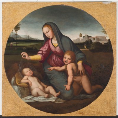 Madonna und Kind mit dem jungen St. Johannes von Sanzio of Urbino (follower of) Raphael