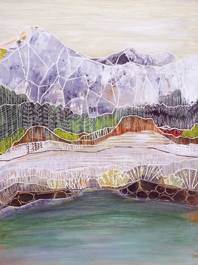 Geometrischer Bergsee von Sarah Fitzgerald