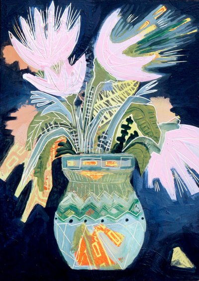 Lebendige abstrakte Blumen von Sarah Fitzgerald
