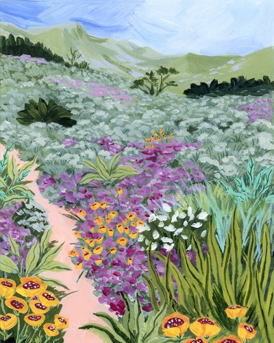 Pfad durch Wildblumen von Sarah Gesek