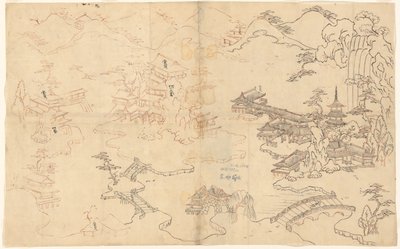 Landschaft im chinesischen Stil von Sasaya (workshop of)