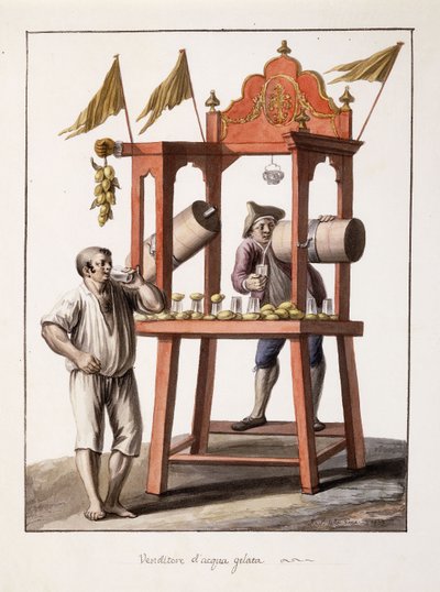 Verkäufer von Eiswasser, 1803 von Saviero Xavier della Gatta