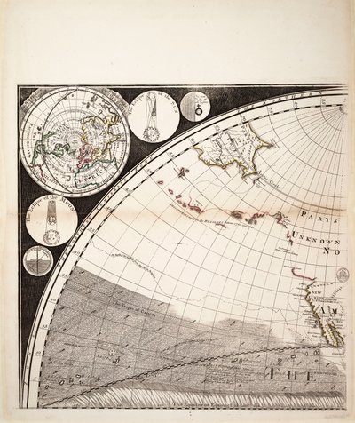 Eine neue und korrekte Weltkarte (Ausschnitt), ca. 1774 von Sayer & Bennett