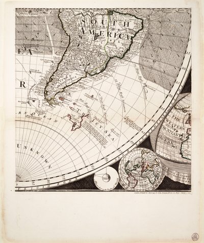 Eine neue und korrekte Weltkarte (Ausschnitt), ca. 1774 von Sayer & Bennett
