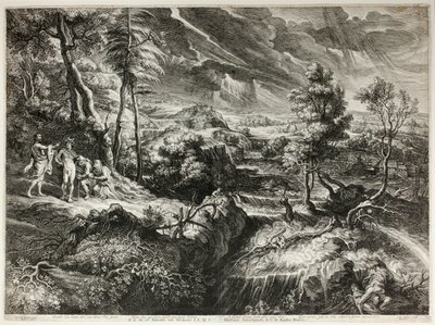 Landschaft mit Philemon und Baucis, aus Große Landschaften von Schelte Adamsz. Bolswert