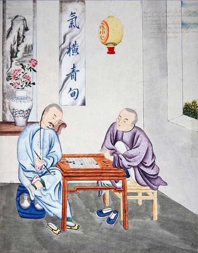 Ein Strategiespiel in China, spätes 18. Jahrhundert von School Chinese