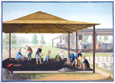 Modellieren von Vasen und Schalen, ca. 1825 von School Chinese