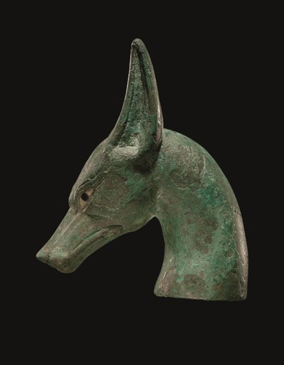 Ein ägyptisches bronzenes Zepter-Endstück von School Egyptian