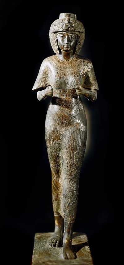 Ägyptische Antiquitäten: Bronzestatue der Königin Karomama von School Egyptian