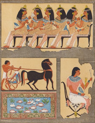 Fresken aus einem alten ägyptischen Grab, Theben von School Egyptian