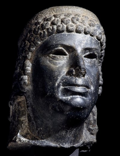 Kopf von Kleopatra III., Basaltskulptur. Ägyptische Zivilisation, Ptolemäische Zeit, 2. Jahrhundert v. Chr. von School Egyptian