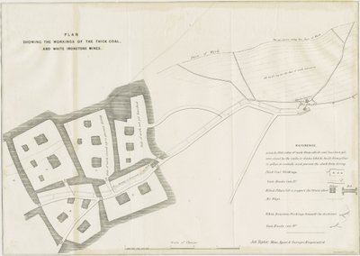 Dudley - Bergwerksarbeiten: Lithografie von School English
