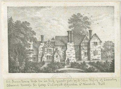 High Onn - Altes Herrenhaus: Lithographie, undatiert [?19. Jh.] (Druck) von School English