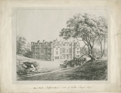 Keele Hall: Lithografie von School English