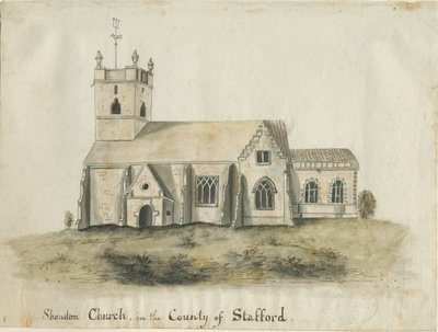 Shenstone Church: Aquarell, undatiert [1769] von School English