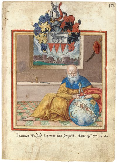 Seite aus dem Album Amicorum von Salomon Schweigger von Sulz von School European